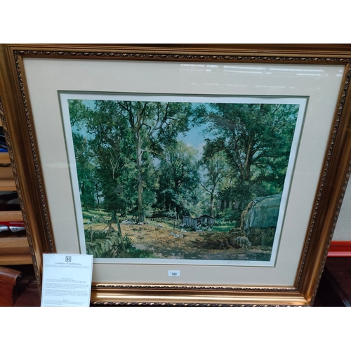 399 - Large James McIntosh Patrick print set in gilt framing