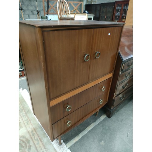 378 - Remploy mid century 2 door storage cabinet with fitted drawers