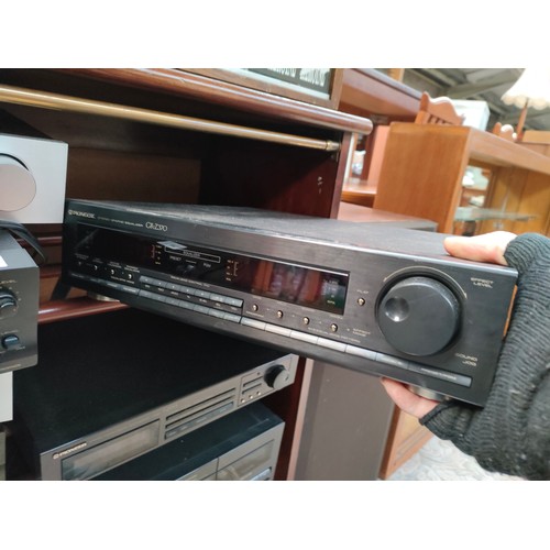 374 - Large selection of cd hifi separates and speakers includes pioneer together with 2 large realistic s... 