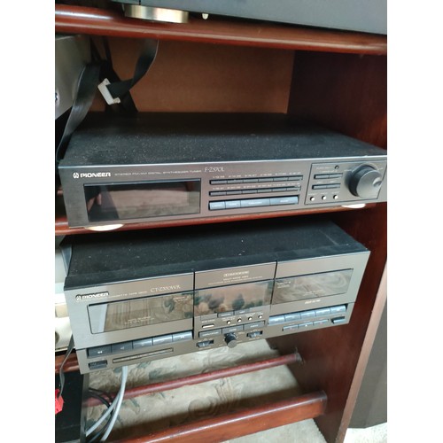 374 - Large selection of cd hifi separates and speakers includes pioneer together with 2 large realistic s... 