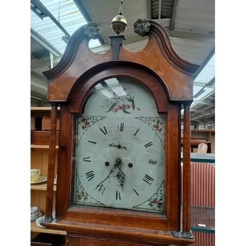 91 - 19th Century Grandfather Clock with Weight and Pendulum