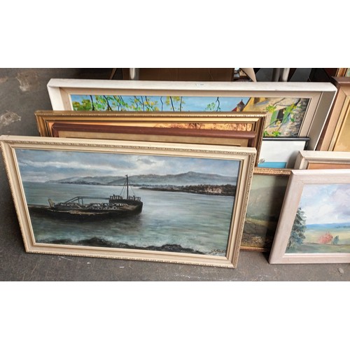 407 - Large collection of oil paintings