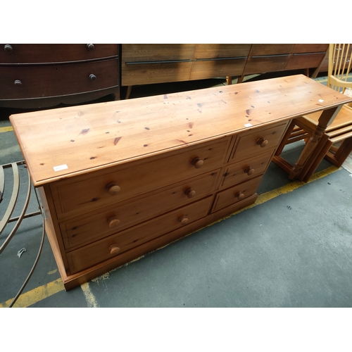 192C - Large pine 6 drawer dressing table