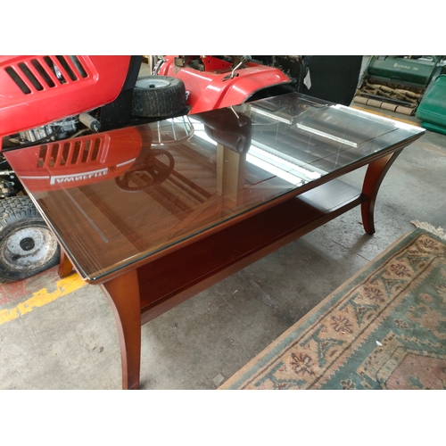 210A - Mahogany coffee table with glass preserve