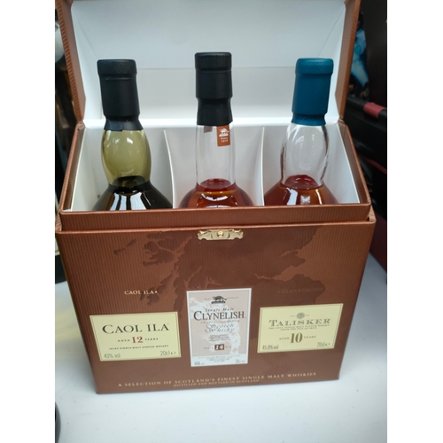 243B - Whisky triple set includes taliskers etc