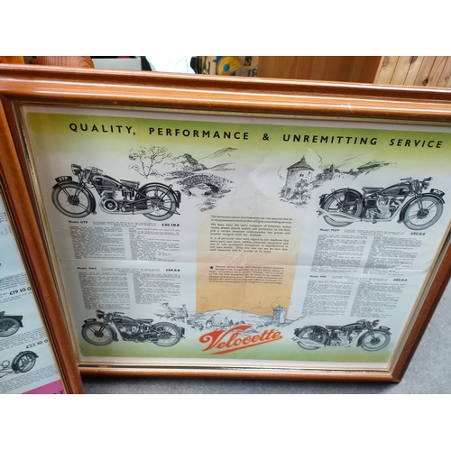 261B - 2 Norton's 1937 motorcycle advertisements framed