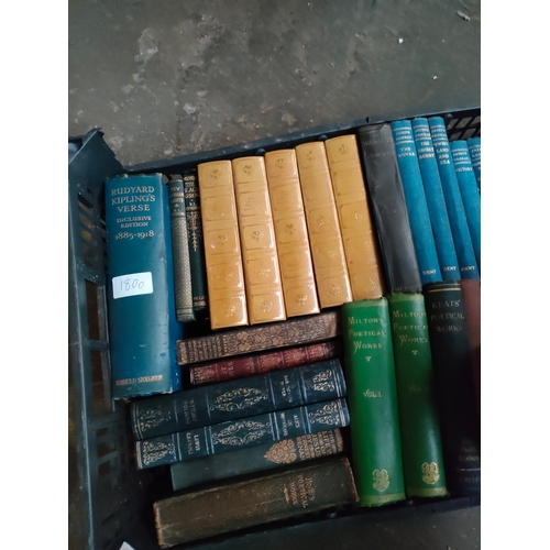 180O - Box of old books includes Milton's poetical works etc