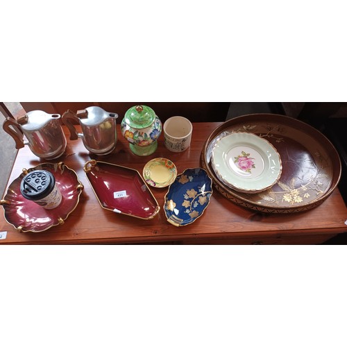 431 - A lot of collectable porcelain along with Picquot ware, carlton and maling porcelain ware.