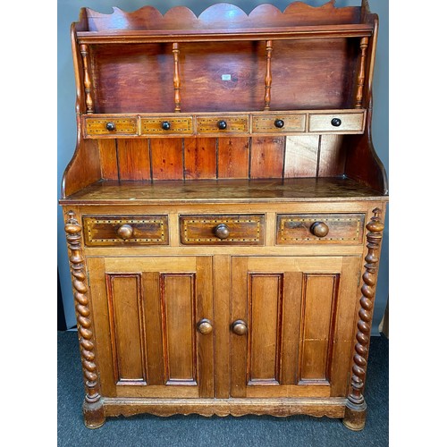 787 - 19th century antique pine Scottish dresser/ cabinet. [180x123x50cm]