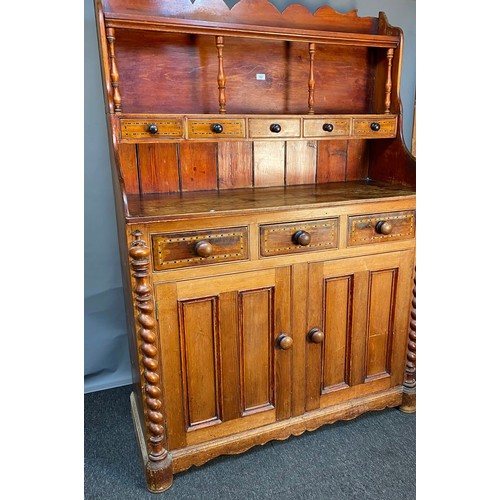 787 - 19th century antique pine Scottish dresser/ cabinet. [180x123x50cm]