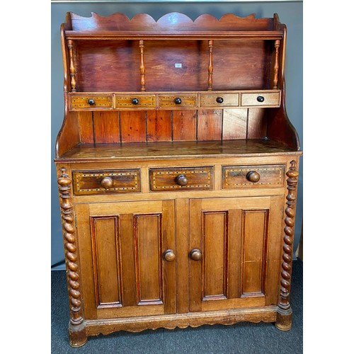 787 - 19th century antique pine Scottish dresser/ cabinet. [180x123x50cm]