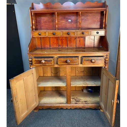 787 - 19th century antique pine Scottish dresser/ cabinet. [180x123x50cm]