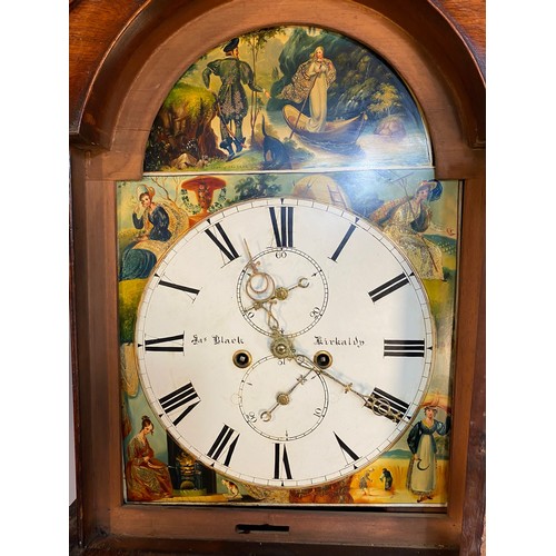 784 - 19th century Scottish long case grandfather clock, Movement by Jason Black of Kirkcaldy. Face is ena... 