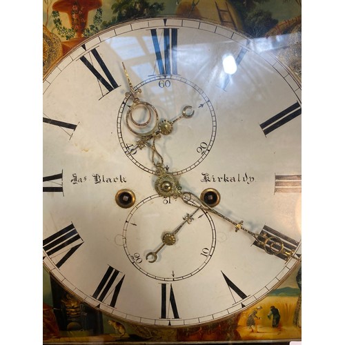 784 - 19th century Scottish long case grandfather clock, Movement by Jason Black of Kirkcaldy. Face is ena... 