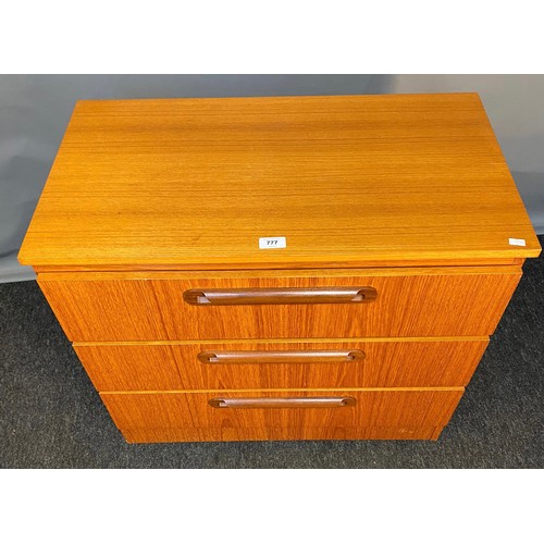 777 - Mid century three drawer chest produced by Sakol [69x74x40cm]