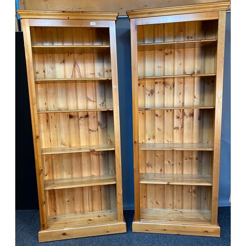 772 - A Pair of Contemporary solid pine bookcases. [Victorian Lacquered] Originally purchased from the tre... 