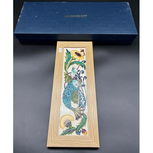 552 - A Limited edition Moorcroft framed wall plaque. 'Fishing for dreams' [Comes with box] [34/50] dated ... 