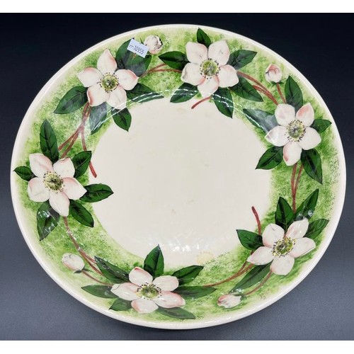 553 - Wemyss ware Griselda Hill Pottery flower design fruit bowl. [30.5cm in diameter]