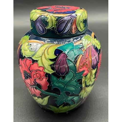 555 - Limited edition Moorcroft lidded preserve pot. Designed by Rachel Bishop. 'Othello' [226/500] [15.5c... 