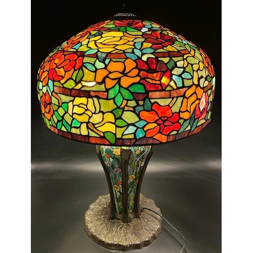 573 - A Large Tiffany inspired mushroom table lamp. [73cm high]