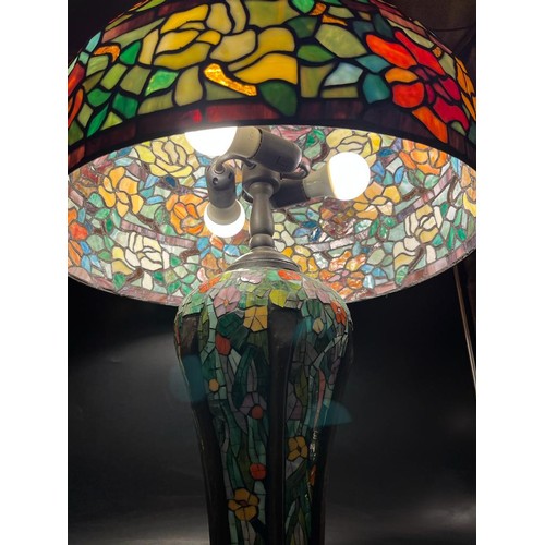 573 - A Large Tiffany inspired mushroom table lamp. [73cm high]