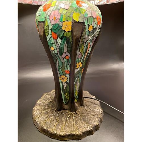 573 - A Large Tiffany inspired mushroom table lamp. [73cm high]