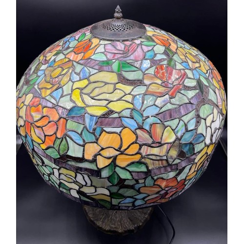 573 - A Large Tiffany inspired mushroom table lamp. [73cm high]