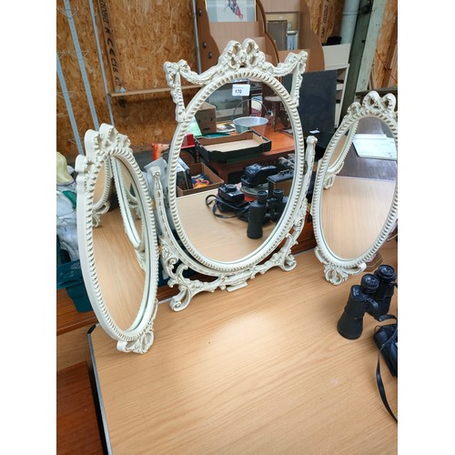 465 - Venetian 3 way vintage dressing table mirror