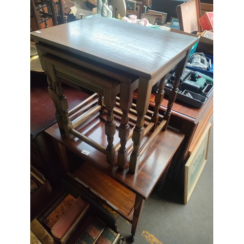 439 - Vintage trolley along with nest of tables