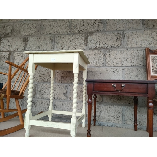 490N - Barley twist table together with bed side cabinet