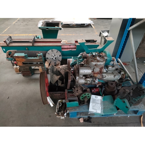 477B - Large industrial lathe, comes with gears and engine etc