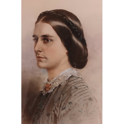 662 - Framed pastel depicting Matilda Douglas Russell (1834-1910 Wife of Daniel Crawford [78x65cm]