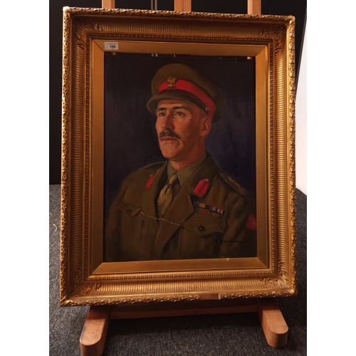 676 - 20th Century oil on board depicting a gentleman in military uniform, Signed (artist a Russian Refuge... 