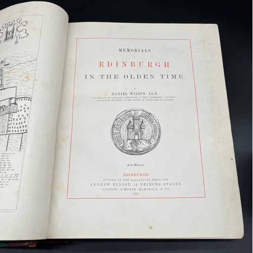 702 - 19th century Book- Memorials of Edinburgh in the Olden Time by Daniel Wilson, L L, D. [New Edition] ... 