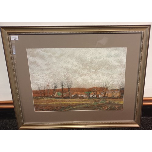 638 - J A Conlan
Original pastel of a Rural Farm Scene Frame 60cm x 76cm.