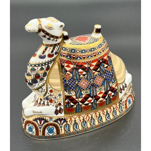 580 - Royal Crown Derby paperweight 'Camel' an exclusive signature edition for Harrods Knightsbridge Signe... 