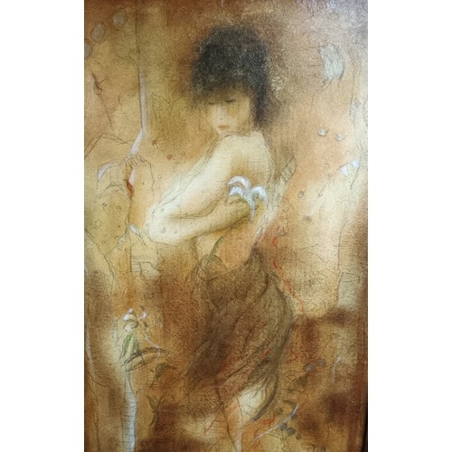 642 - A Large limited edition 31/175 serigraph on canvas, titled 'Olivia- Huge' [Gilt frame measures 114x6... 