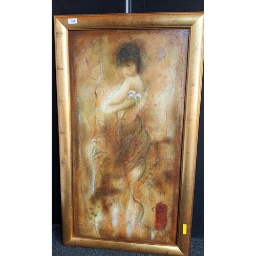 642 - A Large limited edition 31/175 serigraph on canvas, titled 'Olivia- Huge' [Gilt frame measures 114x6... 