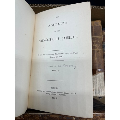 705 - A Quantity of 18th and 19th century leather bound books. Includes Volume 1-4, The Amours of the Chev... 