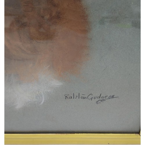 645 - Ralston Gudgeon 
Original pastel drawing of a dog. Signed. [frame 34x42cm] [Crack in glass during tr... 