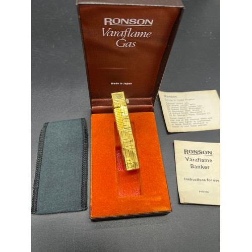 36 - Vintage Ronson Varaflame gas lighter with original box and instruction manual.