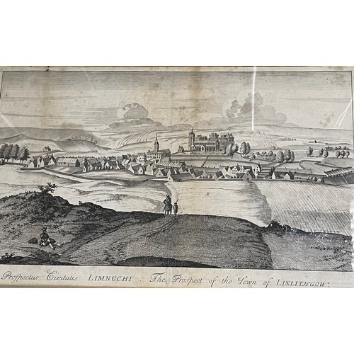 660 - Two 19th century engravings 'The prospect of their Majesties Palace of Linlithgow and the Prospect o... 