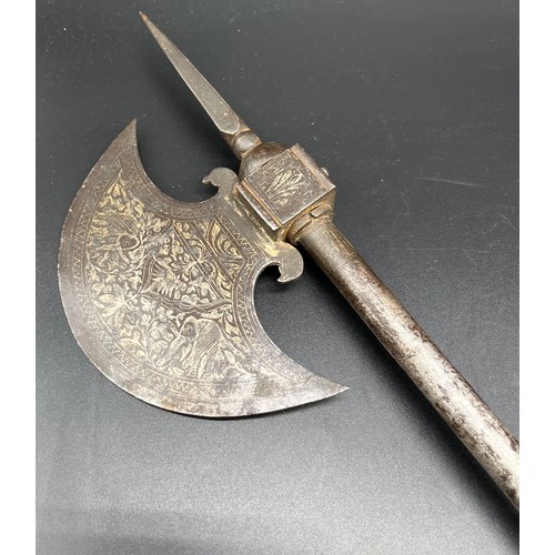 542 - Antique Indo- Persian axe. [60cm in length]