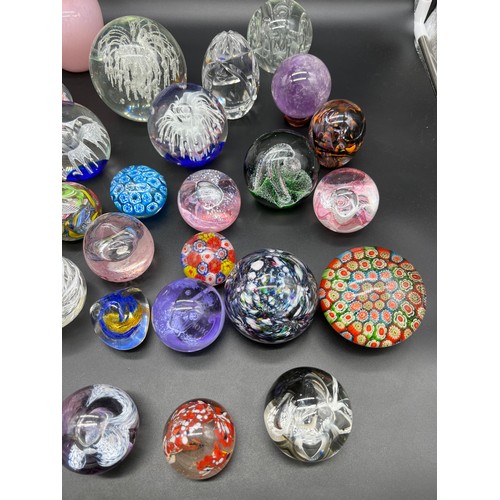 594 - A Quantity of mixed art glass paperweights to include Selkirk glass, Caithness, Edinburgh and Strath... 