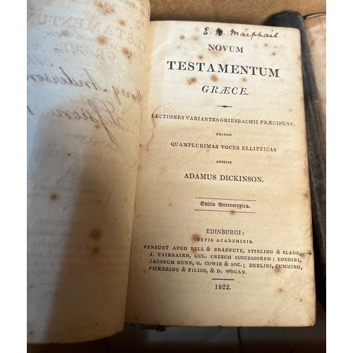 717 - A Quantity of 18th/ 19th century books; Scots Magazine- 1746. Novum Testamentum Graece- Adamus Dicki... 