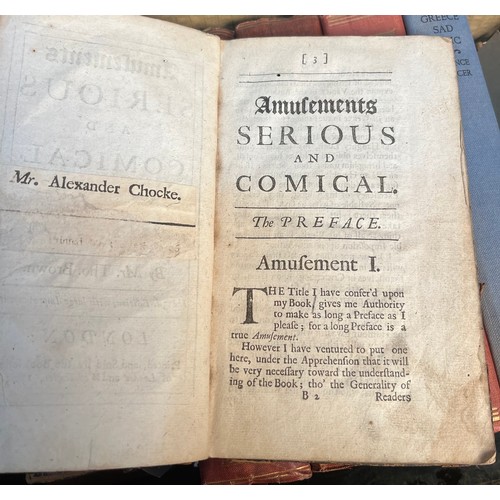 720 - A Quantity of books; Amufements Serious and Comical, Calculated for the Meridian of London - 1703. T... 