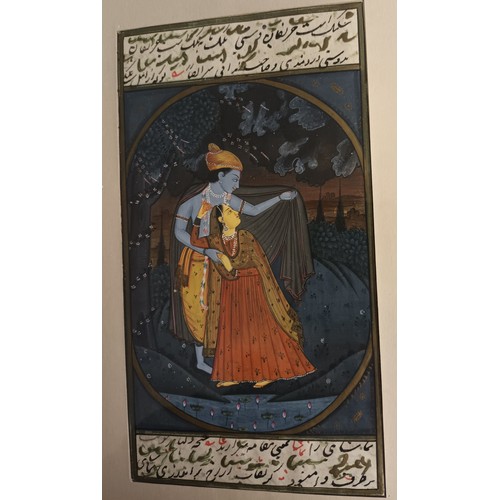 693 - Two highly detailed painted panels depicting Krishna the supreme God [28x38cm]