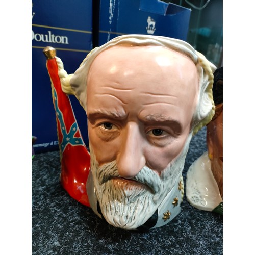 876 - A collection of Royal doulton Toby character jugs includes bonnie Prince Charlie , The civil war Uly... 