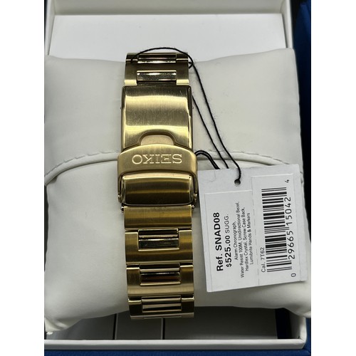 521 - Seiko Chronograph 100M Gold plated wristwatch. Comes with booklet and box.