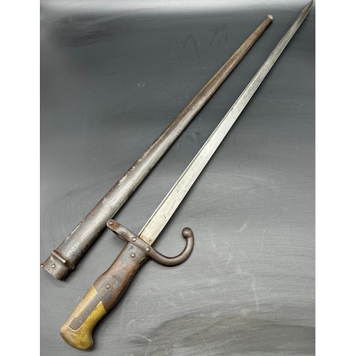 532 - 1876 French Bayonet with scabbard.